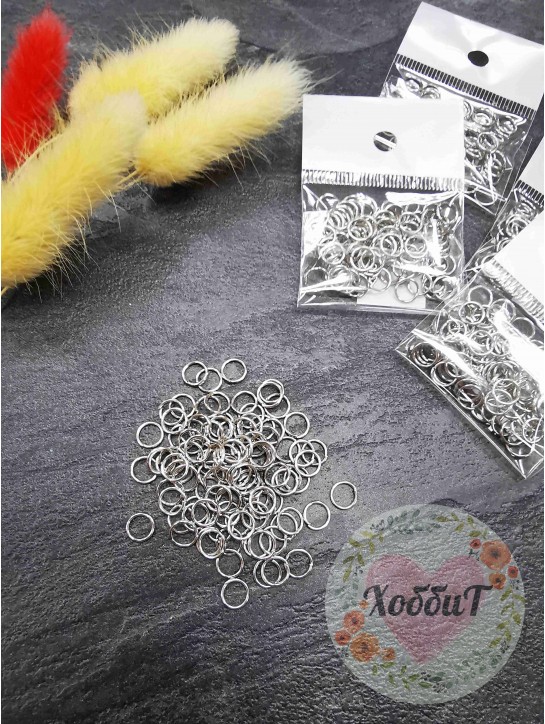 Колечки соединительные 6мм, 5гр (серебро)